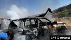 Li Herêma Kurdistana Îraqê (KRG), dîmeneke otomobîleke şewitî piştî êrîşêke dronî ya Tirkîyê (Arşîv)