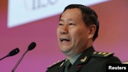 China's People's Liberation Army Deputy Chief of General Staff, Lieutenant General Qi Jianguo, speaks during the fourth plenary session of the 12th International Institute for Strategic Studies Asia Security Summit: in Singapore, June 2, 2013. 