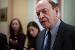 Sen. Richard Shelby, R-Ala., a senior member of the Senate Finance Committee, talks to reporters in Washington, Feb. 13, 2020.