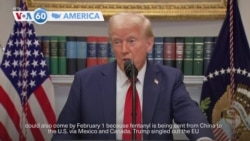 VOA60 America - Trump says EU 'in for tariffs,' warns of 10% rate on Chinese imports