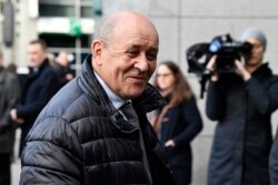 FILE - French Foreign Minister Jean-Yves Le Drian is pictured in Brussels, Jan. 7, 2020.