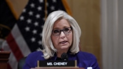 Rep. Liz Cheney (R-WY) speaks as the U.S. congressional committee investigating the January 6 attack at the Capitol, at the Cannon Office Building on Oct. 19, 2021 in Washington.