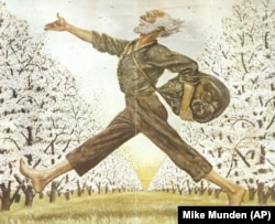 An illustration in The Saturday Evening Post showing American folk hero Johnny Appleseed. (AP Mike Munden)