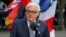 German Foreign Minister Frank-Walter Steinmeier gives a statement at Luebeck City Hall before a meeting of G7 foreign ministers, Luebeck, Germany, April 14, 2015.