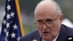 FILE - Rudy Giuliani, an attorney for President Trump, is seen during a campaign event in Portsmouth, N.H.