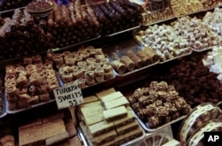 FILE - The Egyptian Bazaar is shown with stalls beautifully displaying spices, dried fruit and nuts, in Istanbul, Turkey, Oct. 29, 2013. Russia is tightening restrictions on Turkish imports as tensions remain high between the two countries.
