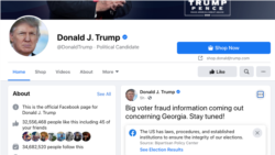 Personal account of Donald Trump in Facebook
