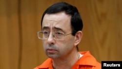 Larry Nassar, ex-médecin de l'équipe américaine de gymnastique lors de son procès à Charlotte, Michigan, le 31 janvier 2018.