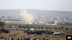 Suriyaning Kobani shahridagi manzara, 3-oktabr, 2014