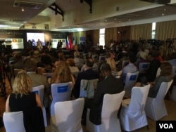 More than 200 people, including some presidents of African countries, attended the first day of Giants Club Summit talks at Mount Kenya Safari Club in Nanyuki, Kenya, April 29, 2016. (J. Craig/VOA)