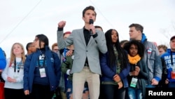 David Hogg, lors d'un rassemblement contre les armes à feu. Washington, 24 mars 2018.