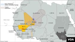 Location of Tuareg settlements