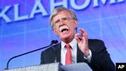 Former United Nations Ambassador John Bolton speaks at the Southern Republican Leadership Conference in Oklahoma City, Oklahoma, May 22, 2015. Bolton is now also among candidates being considered by President-elect Donald Trump for secretary of state.