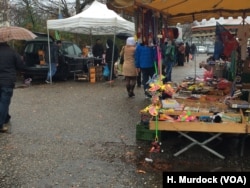 This market in Mannheim, Germany, is popular among refugees because it sells used items, and items discounted because they are not selling well in stores, Nov. 22, 2015.