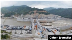 FILE - A hydropower dam is seen on the Mekong River in Xayaburi Province, Laos, in this undated photo.