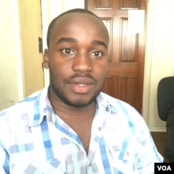 Irvine Takavada, one of Itai Dzamara’s colleagues from the National Youth Alliance. (Photo: Columbus S. Mavhunga for VOA)