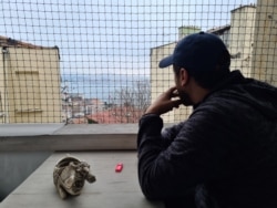 At our apartment in Istanbul, April 20, 2020. (Heather Murdock/VOA))