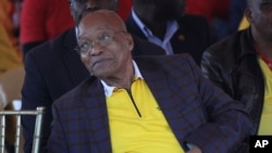 FILE - South African President Jacob Zuma attends a May Day rally in Bloemfontein, South Africa, May 1, 2017. 