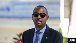 FILE - Somalia's Defense Minister Abdulkadir Mohamed Nur speaks at a press conference in Mogadishu on Dec. 21, 2022 after the arrival of the first group of Somali soldiers trained in Eritrea. 