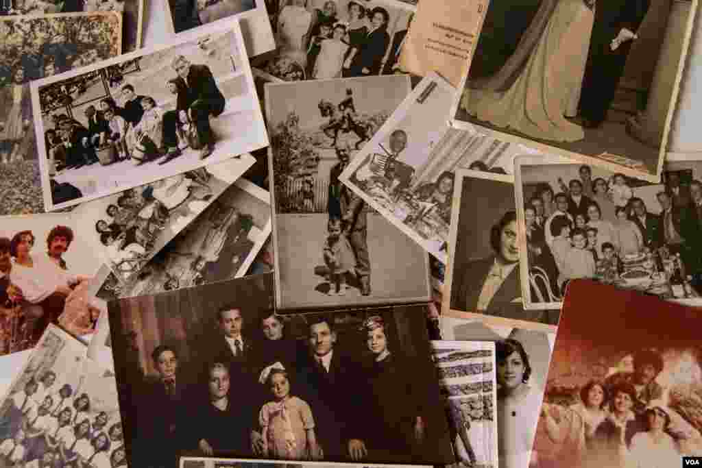 Pictures of Patil Tchilinguirian&#39;s family go back to the 1920s and include their first years in Lebanon. (John Owens/VOA)