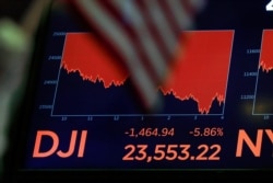 A board above the floor of the New York Stock Exchange shows the closing number for the Dow Jones Industrial Average, in New York City, March 11, 2020.