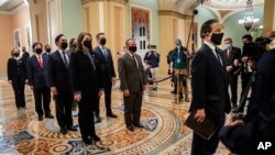 ARHIVA - Članovi Predstavničkog doma koji će na suđenju bivšem predsjedniku Donaldu Trumpu u Senatu imati ulogu tužioca (Foto: Thomson Reuters)