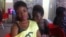 Masia Haliki, 23, left and Vida Sunkari, 26, right, at the food court of the Accra Mall, July 5, 2012. (Laura Burke / VOA)