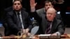Le représentant permanent russe à l'ONU, Vasily Nebenzya, devant le Conseil de sécurité, New York, 10 avril 2018
