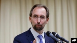 FILE - U.N. High Commissioner for Human Rights Zeid Ra’ad Al Hussein.