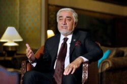 FILE - Abdullah Abdullah, chairman of Afghanistan's High Council for National Reconciliation, speaks during an interview with The Associated Press, in Islamabad, Pakistan, Sept. 30, 2020.