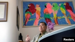 蘋果日報創辦人黎智英在香港接受采訪時談港版國安法。 （2020年5月29日）