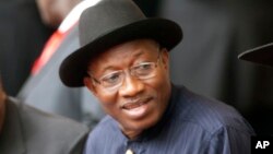 Goodluck Jonathan, president of Nigeria, in Nairobi, Kenya, Dec. 12, 2013. 