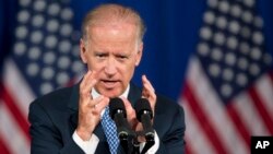 Vice President Joe Biden, speaks about the U.S. policy toward the Asia-Pacific region at an event hosted by the Center for American Progress, in Washington, Jul. 18, 2013.