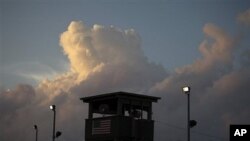 A guard tower in front of the detention facility on Guantanamo Bay US Naval Base in Cuba (File photo)