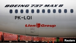 Pesawat Boeing 737 Max milik maskapai Lion Air di bandara Soekarno Hatta, 15 Maret 2019 (foto: dok).