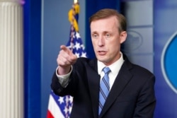 White House national security adviser Jake Sullivan speaks during the daily briefing at the White House in Washington, Aug. 23, 2021.