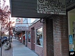 Front Street in Woodburn is lined with businesses which cater to Hispanics.