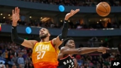 Rudy Gobert des Utah Jazz lors d'un match contre les Toronto Raptors à Salt Lake City le 9 mars 2020.