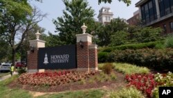 An electronic signboard welcomes people to the Howard University campus in Washington. (AP Photo/Jacquelyn Martin, File)