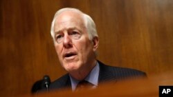 Sen. John Cornyn, R-Texas, speaks during a hearing, May 8, 2019, on Capitol Hill.