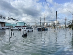 The Shell Norco manufacturing facility is flooded after Hurricane Ida pummeled Norco, Louisiana, Sep. 1, 2021.
