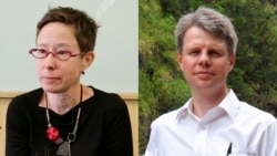 Professor Tyrell Haberkorn of University of Wisconsin-Madison (L) and Professor Allen Hicken of University of Michigan