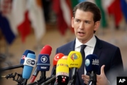 Kanselir Austria Sebastian Kurz di Brussels, 22 Maret 2018. (Foto: dok).