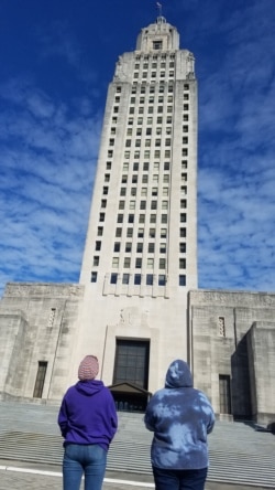 Rebecca L. and Toni V. came to the Lousiana State Capitol Building in Baton Rouge on January 20, 2021 to have their voices heard on an historic day for the country.