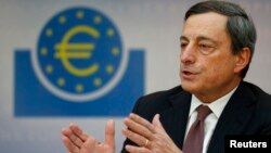 Mario Draghi, President of the European Central Bank, addresses the media during his monthly news conference in Frankfurt, March 7, 2013.