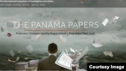 A screenshot of the Panama Papers Web site, April 3, 2016.