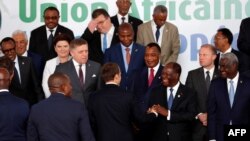 រូបឯកសារ៖ ជំនួបរវាងមេដឹកនាំនៅអាហ្វ្រិកនិងមេដឹកនាំនៅសហភាពអឺរ៉ុប ក្រុង Abidjan កាលពីថ្ងៃទី២៩ ខែវិច្ឆិកា ឆ្នាំ២០១៧។ 