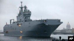 Perancis menangguhkan pengiriman dua kapal perang jenis Mistral ke Rusia (foto: dok).