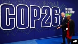 President Joe Biden arrives at the COP26 U.N. Climate Summit in Glasgow, Scotland, Nov. 1, 2021.