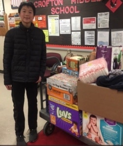 Kids Changemakers collaborates with schools, businesses and other organizations to set up numerous food and clothes drives throughout the year. (Courtesy Caleb Oh)